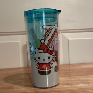 Hello Kitty Christmas/Holiday/Winter 20 oz hard plastic tumbler/cup-NEW